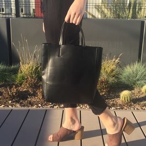 Black faux leather bag